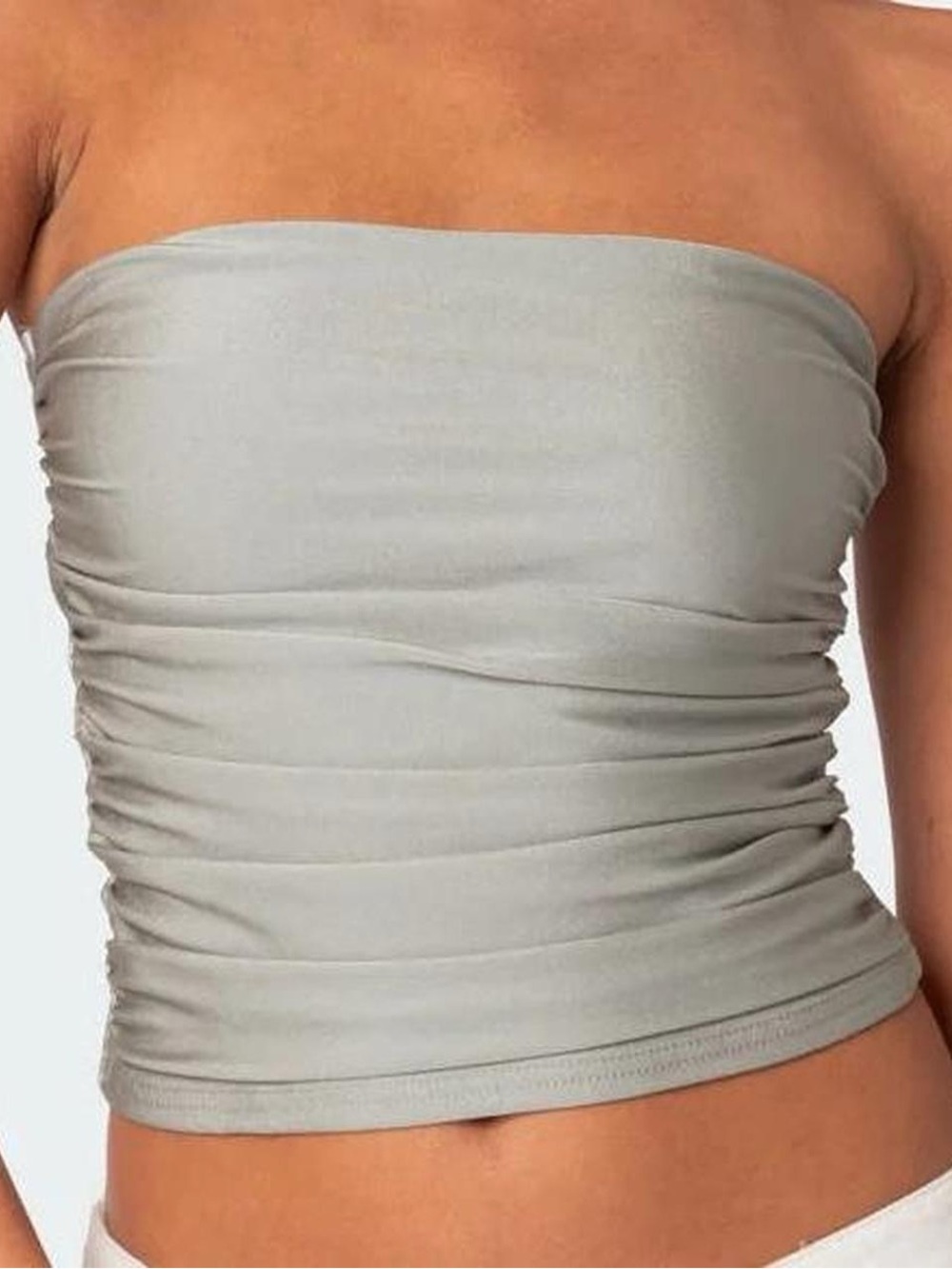 edikted maxeen shiny gathered tube top